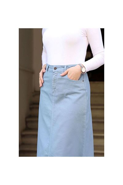 VELLICHOR Fusta Hijab Albastru Deschis