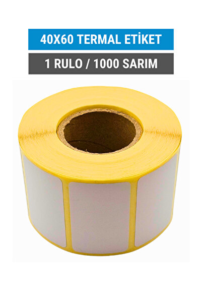 Küresel Etiket Barkod 40x60mm Termal Etiket | 1 Rulo | 1000 Sarım | Ribonsuz | Kargo, Lojistik, Depo | Yapışkanlı