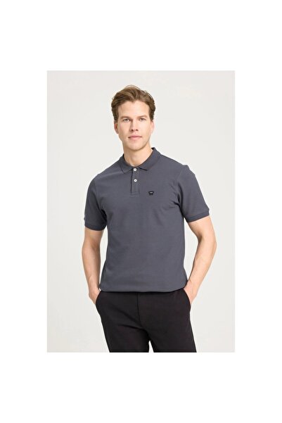 WRANGLER Men's Gray Round Neck Polo T-shirt
