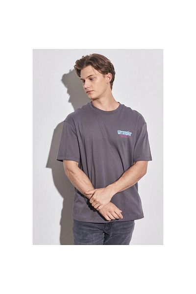 WRANGLER Ανδρικό μπλουζάκι σε γκρι λαιμόκοψη