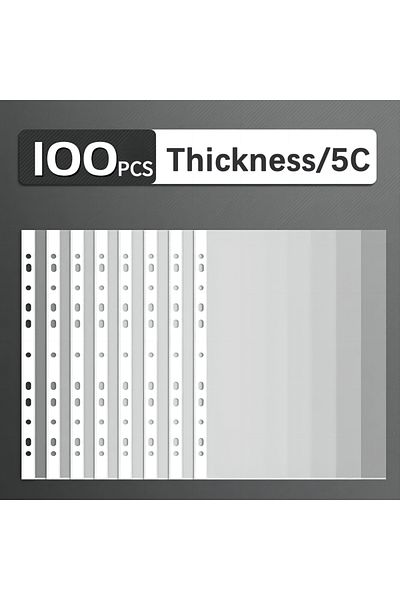 Choice 5c Thickness 100pcs 100pcs 11 Hole A4 File Pockets Ring Binder File Folder Jackets File Bag For Hole