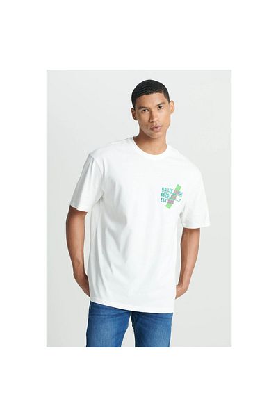 Lee Relaxed Cut Crew Neck - 100% βαμβακερό λευκό μπλουζάκι