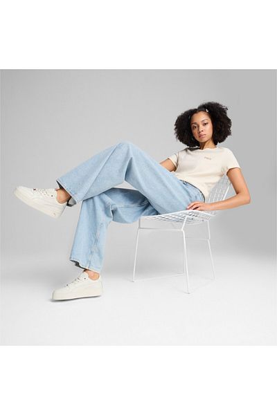 Puma EssenTials Elevated - Women's Ecru Round Neck T-shirt