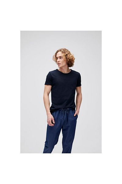 Bad Bear تي شيرت رجالي أساسي برقبة دائرية باللون الأزرق الداكن من O-neck