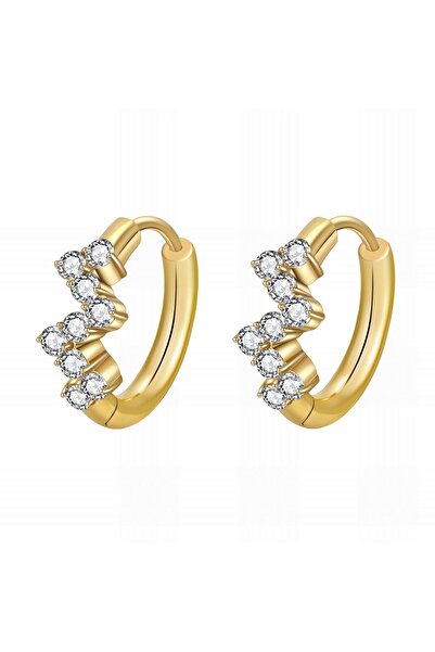 Nismaa Jewels أقراط نسائية دائرية مطلية بالذهب عيار ١٨ قيراطًا | زركونيا مكعبة، مقاومة للتشوه