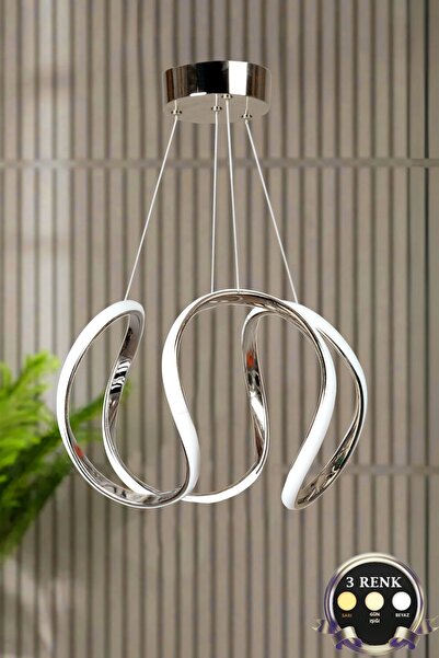 Luna Lighting Deluxe Model 3 RENK Krom Kaplama Metal Salon Mutfak Oturma Yata...