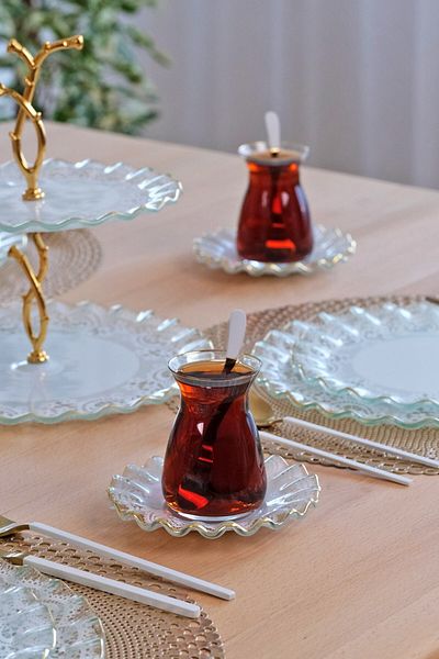 Glore Gold Gilded 12 Pieces - 6-Person Glass Tea Set