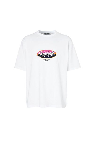 Jack & Jones Ανδρικό μπλουζάκι λευκό 12255650 Jortampa Tee Ss Crew Neck 1 Fst Ln