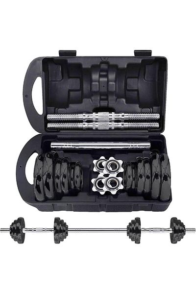 Delta Power Delta Power Cast Iron Adjustable Dumbbell Set with Solid Handles 20kg