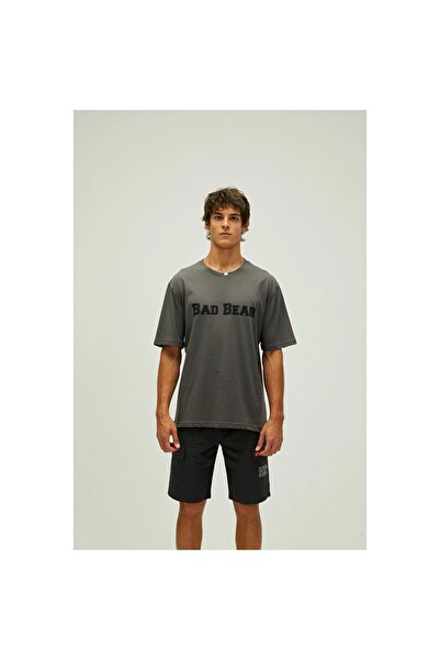 Bad Bear Title Men's Gray Crew Neck T-Shirt
