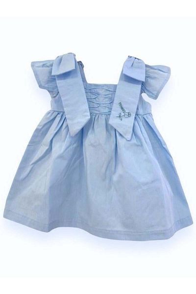Çikoby Baby Girl Woven Dress with Bow and Shoulders
