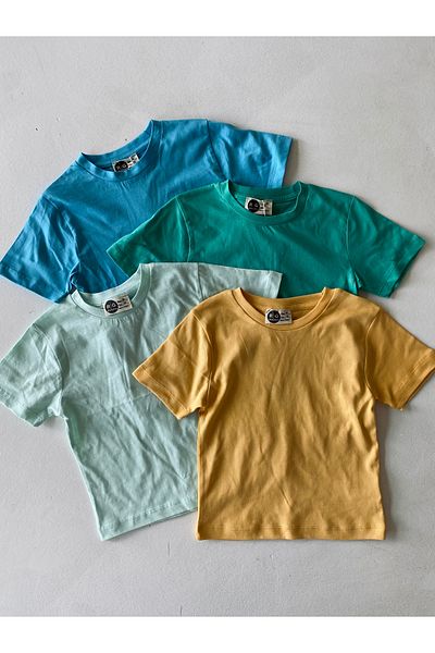 rg kidsstore Βαμβακερό Basic T-Shirt για Παιδιά