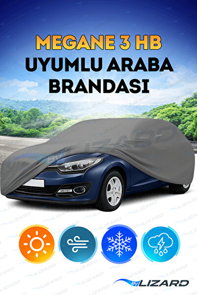 ByLizard Renault Megane 3 Hatchback Hb Uyumlu Lüks Araba Brandası Miflonlu Branda Oto Çadır Örtü
