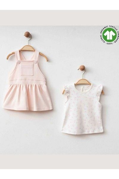 Zekids Baby Girl Organic Cotton T-Shirt Double Clothes Set