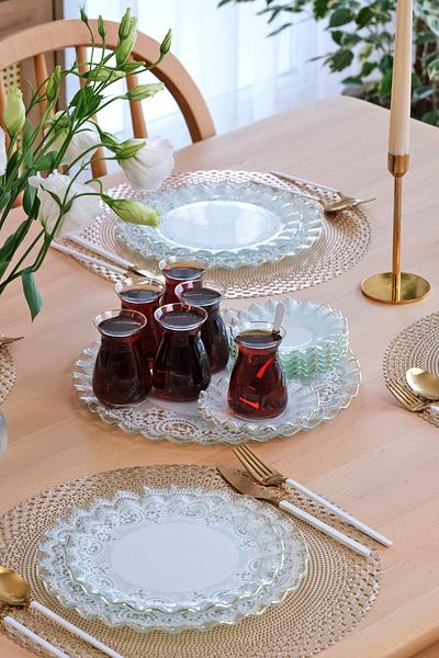 Glore Gold Color Gilded Marche Glass Tray