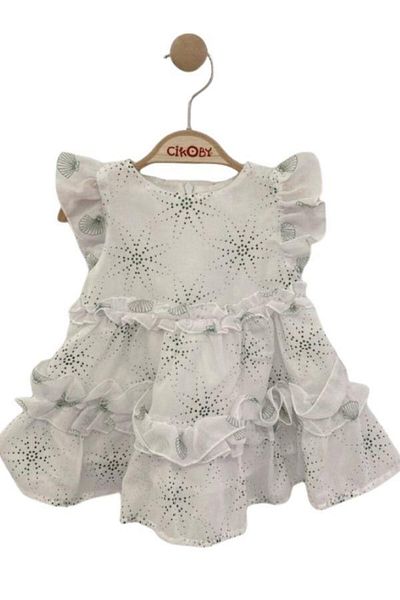 Çikoby Girls' Cotton Lined Ruffle Dress
