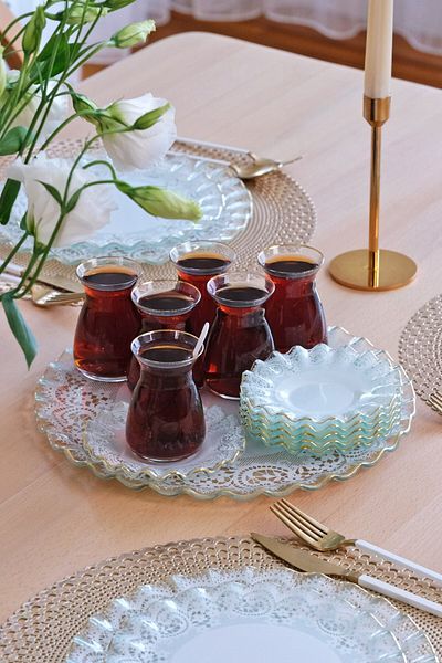 Glore Gold Color Gilded Marche Glass Tray