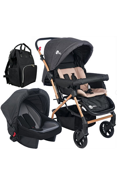 4 Baby Olympus Çift Yönlü Travel Bebek Arabası Antrasit Kahve