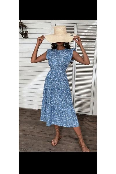 GENÇ MODA Rochie lungă din viscoză - cu model de vară