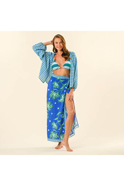 Zsa Zsa Zsu Tavas Dijital Baskılı Bağlamalı Etek - Lacivert