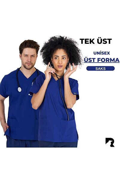 Raven Uniform Unisex Terikoton Doktor Hemşire Forması Medikal Forma Cerrahi Ü...