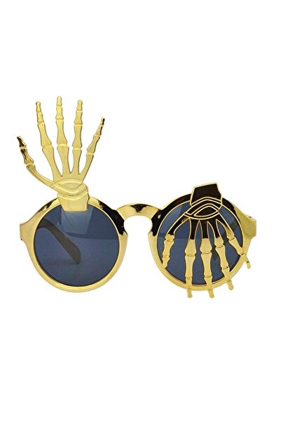 partidolu نظارات الهالوين للبالغين، نظارات على شكل هيكل عظمي، لون ذهبي