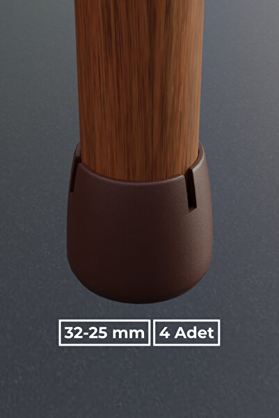 wooden lane studio 4’lü Ceviz Silindir Sandalye Pabucu Zemin Koruyucu – 25-32...