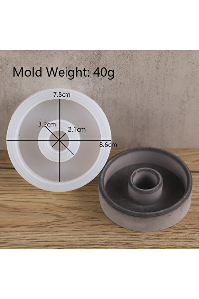 Choice 02 قالب سيليكون لحامل شموع دائري من الخرسانة، قالب شمعدان لامع مخطط من...