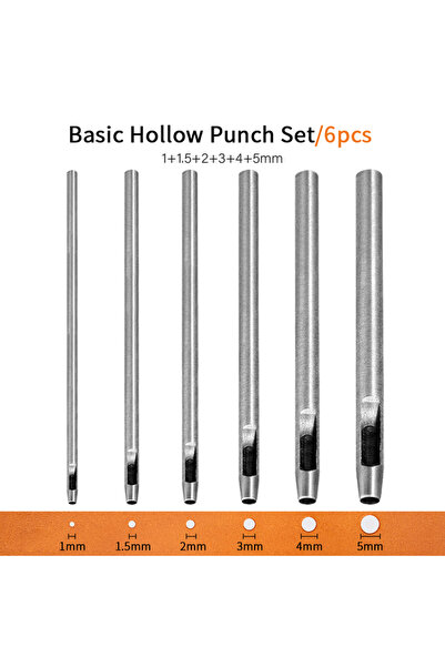 Choice مجموعة أ (6 قطع) من أداة ثقب الجلد المستديرة WUTA من 1 إلى 15 قطعة من ...