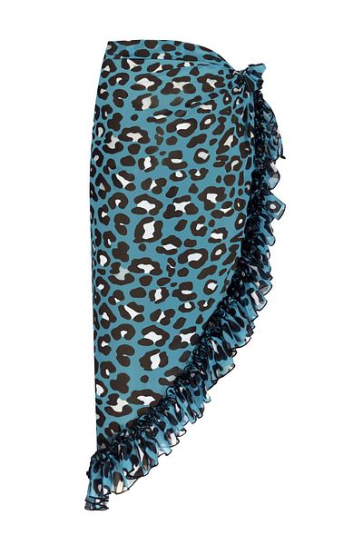 Nur Karaata Lily Long Blue Leo Pareo Skirt