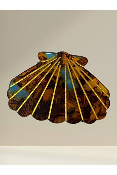 Vitastyle Sedefli̇ Gold Color Line Detail Sea Shell Figure Latch Buckle