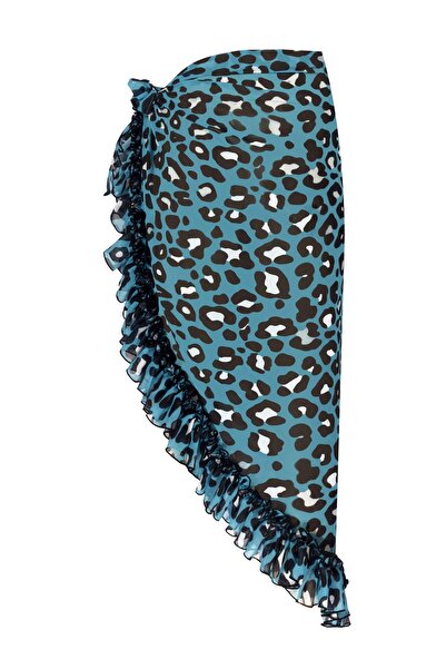 Nur Karaata Lily Long Blue Leo Pareo Skirt