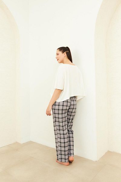 Curly BLACK PLAID PAJAMAS SET
