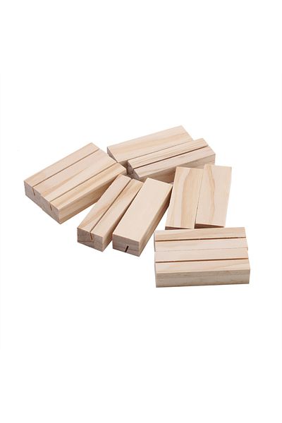 Choice Rectangle Pack Of 10 Wooden Place Card Holder Photo Postcard Holder For Rustic Wedding Birthday Part