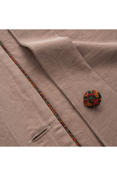 Ecocotton Havin Double Duvet Cover Set 100% Organic Cotton Satin Piece Paint Beige 200x220 Cm