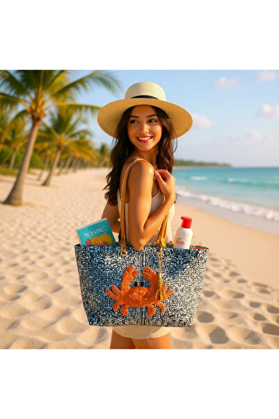 ozdesendesign Punch ve Boncuk İşlemeli Çanta