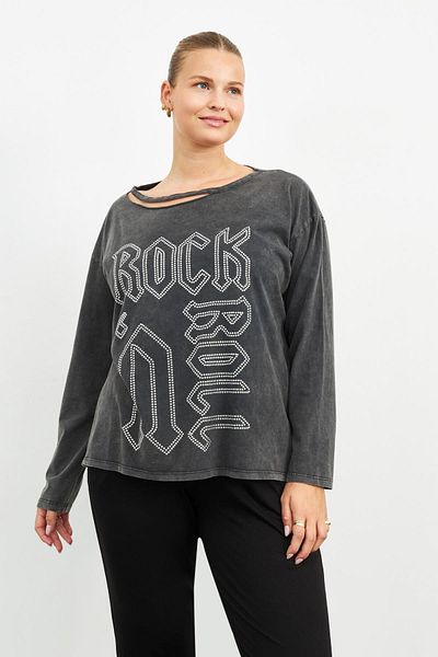 Curly ANTHRACITE LONG SLEEVE ROCK STONE T-SHIRT