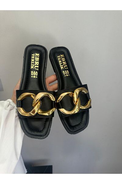 Slipcat Chain Gold Buckle Women's Slippers Outdoor and Indoor Slippers