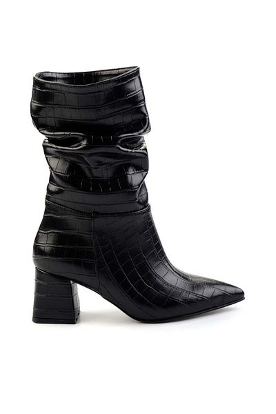 Bambi Black Crocodile Γυναικείες Μπότες & Μποτάκια K02992152011