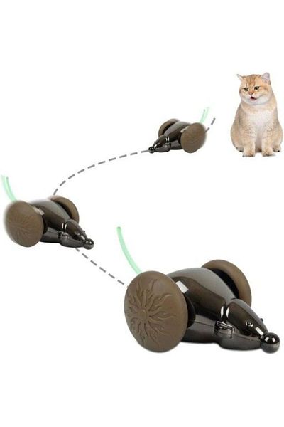 miraza Electric Interactive Toy For Cats, Mice, RGB LED, Usb-c, Metallic Brown