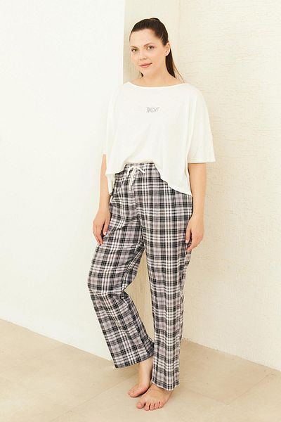 Curly BLACK PLAID PAJAMAS SET