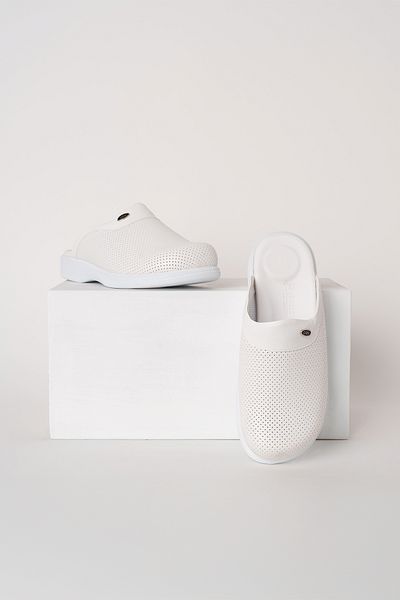 ÇİZGİ MEDİKAL White Classic Perforated Men's Sabo Slippers Orthopedic Hospital Doctor Nurse Slippers