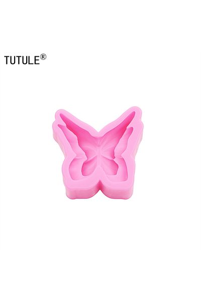 Choice Pink 3D flower butterfly scented candle silicone mold drop glue decorative epoxy resin mold DIY butt