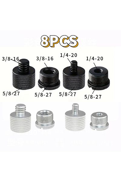 Choice 8pcs Mix 8pcs A Set Mic Stand Thread Adapter Set 1/4,3/8 Male To 5/8 Female Microphone Stand Fixing