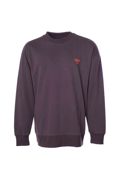 hummel Μωβ ανδρική φούτερ Barnet Oversize με στρογγυλή λαιμόκοψη