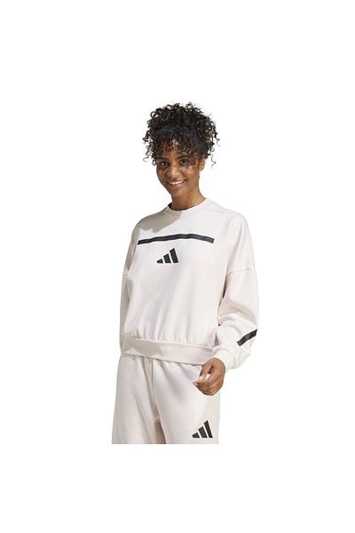 adidas Z.N.E. Women's Ecru Round Neck Sweatshirt