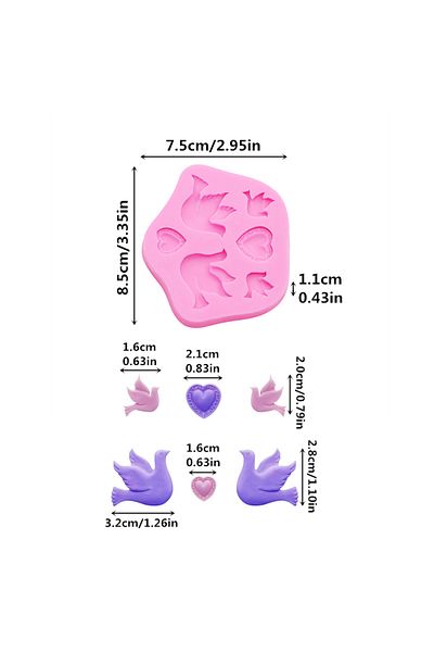 Choice Pink dove of peace bird heart Silicone Mold Seagull sugar craft fondant tools cake decorating Mold r