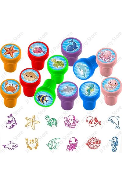 Disney 24pcs Marine Animal 12/24pcs Lilo Stitch Stamp Party Favor Stitch Seal Giveaway Classroom Rewards Pr