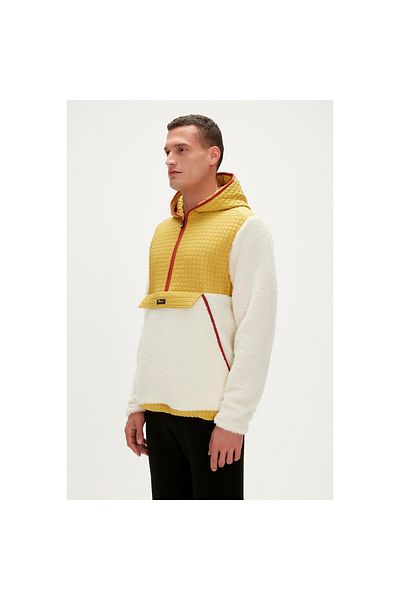 Bad Bear Leonard Half Zip Plush Men's Beige Stand Collar Sweatshirt