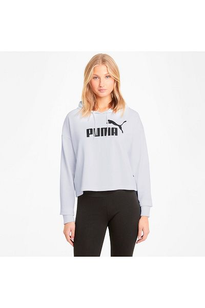 Puma Essentials Cropped Logo Γυναικείο λευκό casual φούτερ